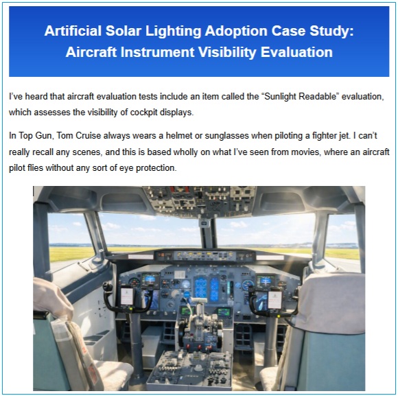 Aircraft Instrument Visibility Evaluation Case Study Now Available